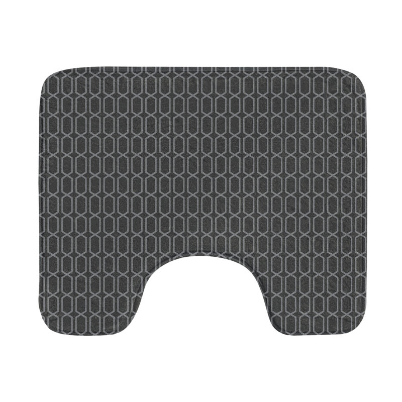 Tapis de salle de bain vintage en U 20 po gris et gris foncé