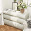 Commode 6 tiroirs blanche, tiroirs sans poignée pour une apparence élégante et contemporaine, utilisation multifonctionnelle dans le salon, structure stable avec, couleur portante élevée, surface d'eau