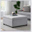 Repose-pieds rectangulaire rembourré en tissu