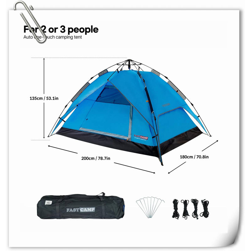 Tente instantanée instantanée pour le camping, tentes de camping pour 2 à 4 personnes, imperméable, automatique et facile à installer pour le camping à la plage