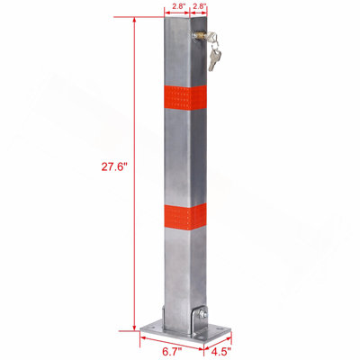 Parking bollard,pole barrier with lock ,car parking protection posts,home garage street decor ,parking barrier Square gray