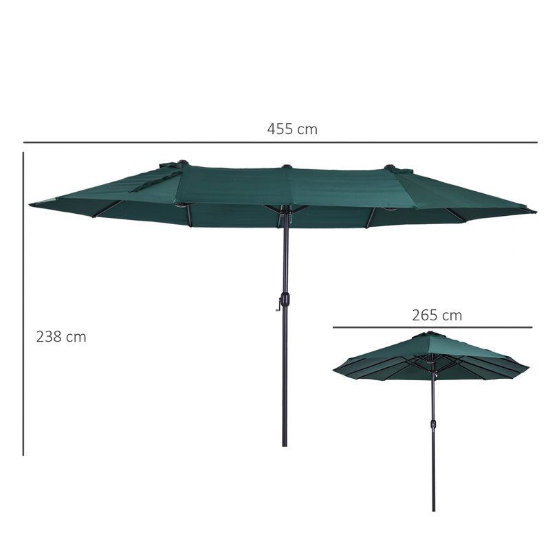 Brenndan 455cm X 265cm Rectangular Market Parasol, Green