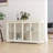 Modern Kitchen Sideboard with Sliding Glass Doors - White | E1 Grade MDF | Non-Slip Feet