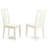 7 Piece Dining Table Set Consist of an Oval Dinner Table with Butterfly Leaf and 6 Dining Room Chairs, Linen White-1162349955