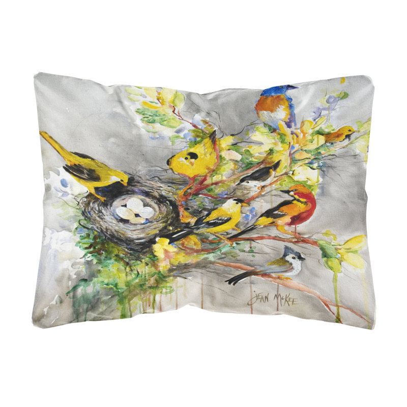 Coussin intérieur/extérieur spring oiseaux