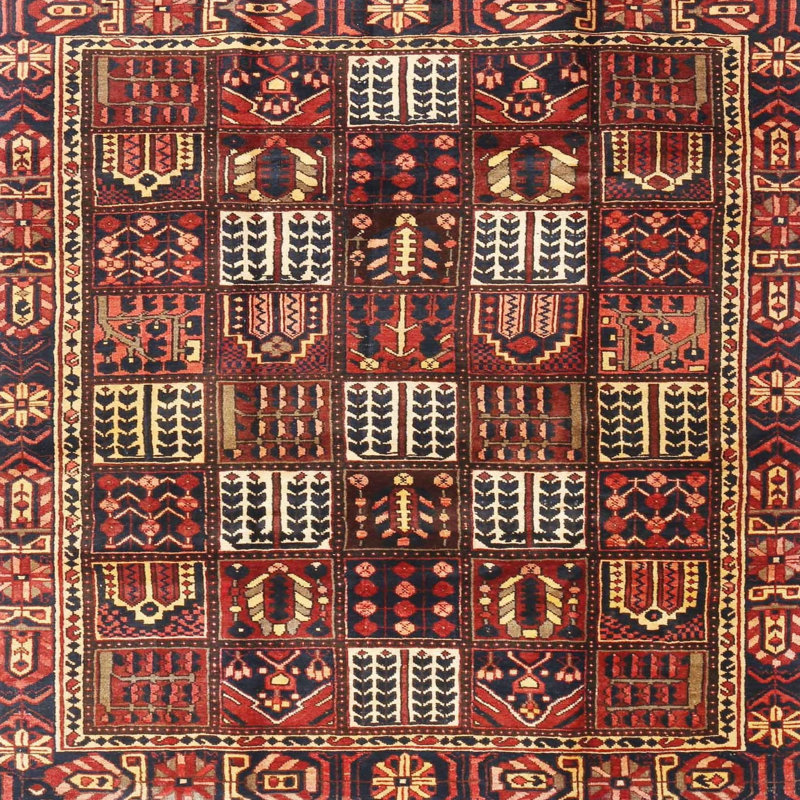Tapis brun / rouge traditionnel, Rond 4 pi