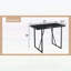 Table de salle à manger rectangulaire minimaliste de 55 pouces avec plateau texturé noir et pieds en métal