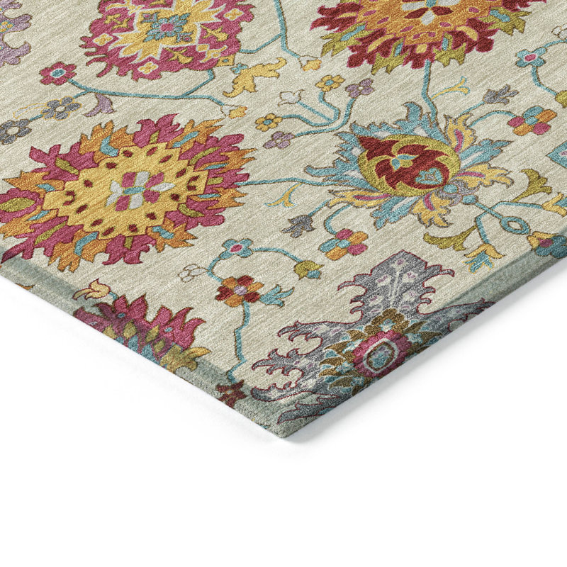 Tapis damassé intérieur / extérieur lavable à la machine ACN2288, Tapis de couloir 2 pi 3 po x 7 pi 6 po