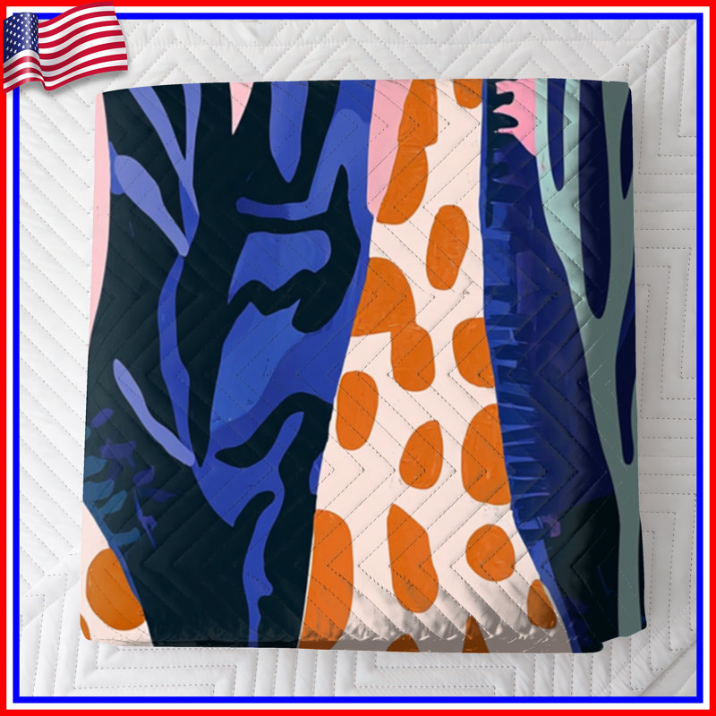 Girafes à feuilles abstraites Literie Girafes couvre-lit animaux, Très grand lit