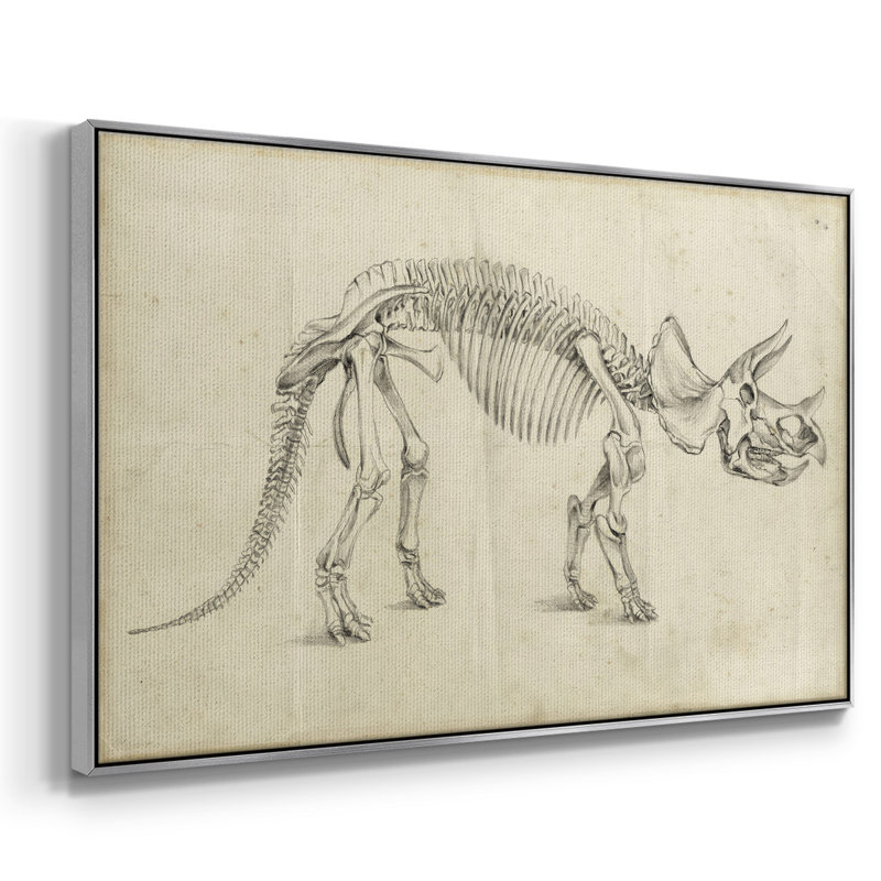 «Dinosaur Study II», reproduction d'art sur toile, H 17 po x l 25 po x P 2 po, Argent