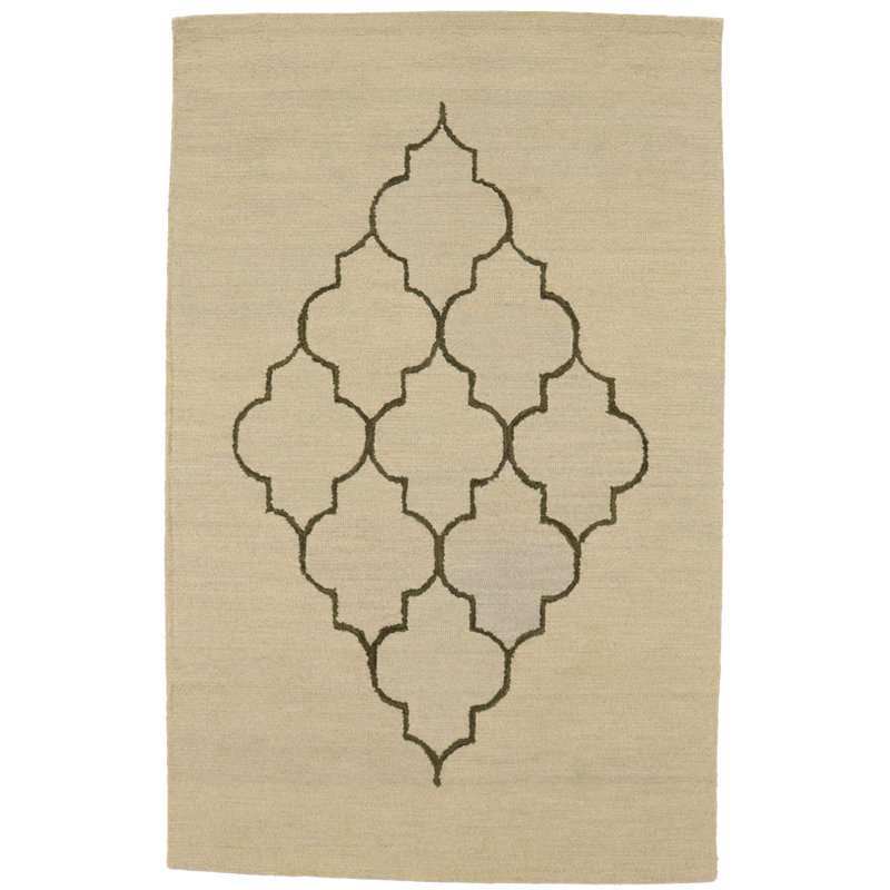 Rectangle Macclemmy Cream Trellis 5' X 8' Hand-Tufted Modern Rug
