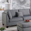 3 pièces Canapé modulaire réversible pour canapé de salon et repose-pieds en tissu de polyester (lin)-1255475157