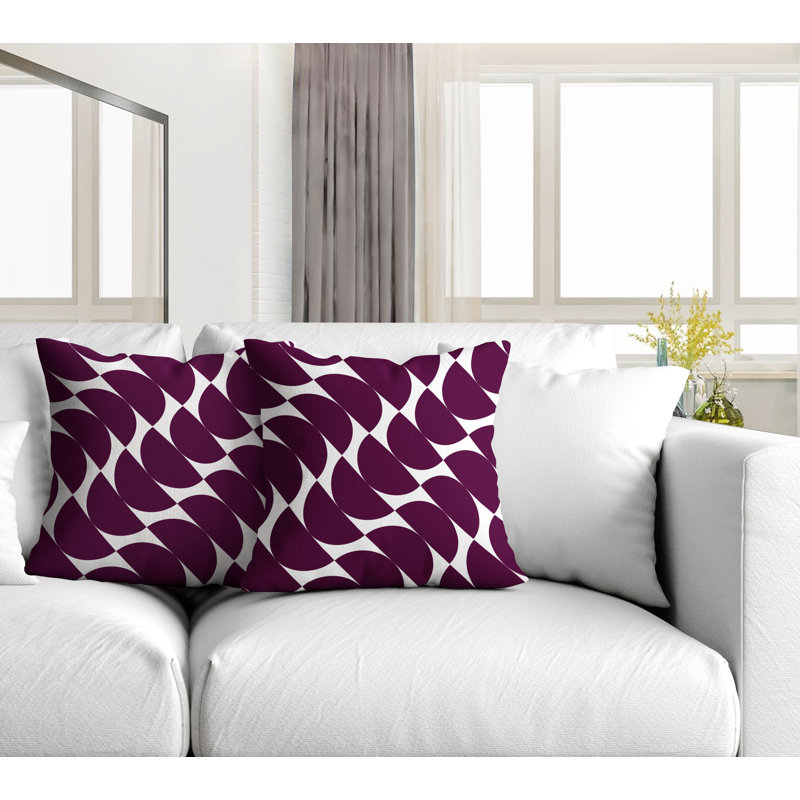 Oreiller carré intérieur / extérieur Mandi, L 19 po x H 19 po, Mauve