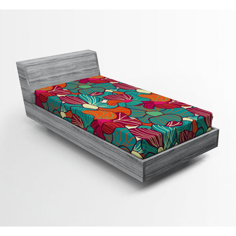 Microfiber Floral Fitted Sheet, Twin XL Fitted Sheet