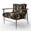 Chaise d'appoint rembourrée Midnight Charm Gold and Black III