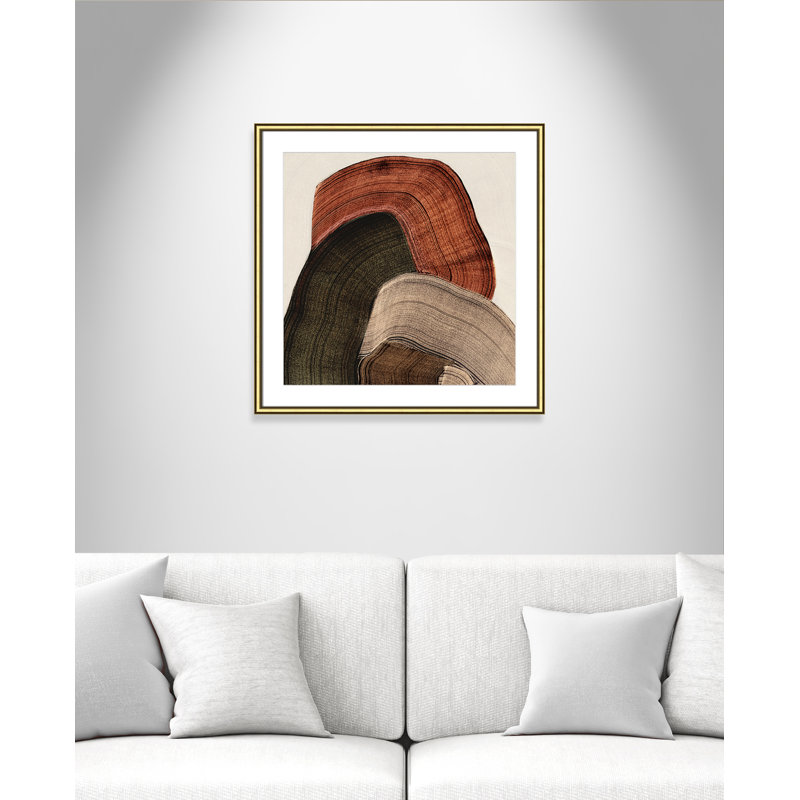 «Folded Earth I» par Casa Fine Arts, L 28,75 po x H 28,75 po, Imprimé mat, Or classique