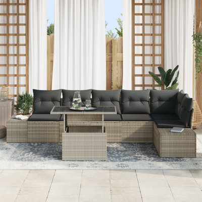 319cm Wide Patio Sofa with Cushions