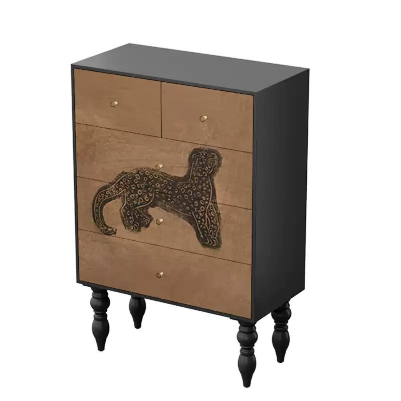 Commode d'appoint de rangement moderne à cinq tiroirs