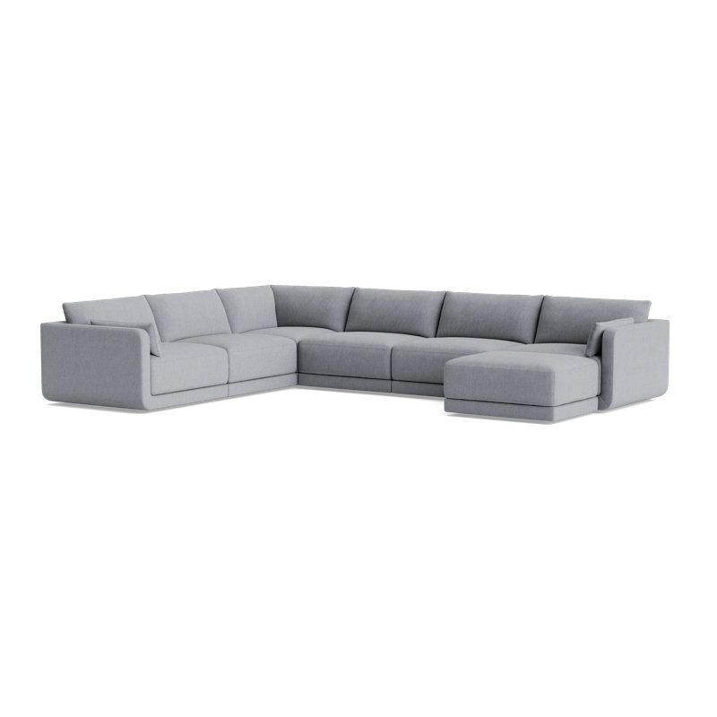 Eva Modular Sectional, Performance Weave - Zinc