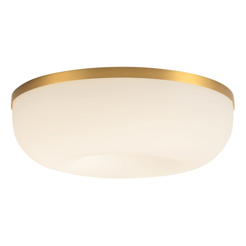 Jada 12-in Gold dimmable LED Flush Mount, Brushed Gold