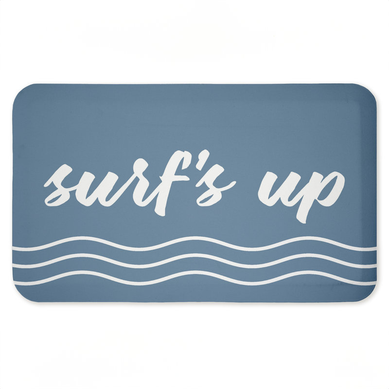 Tapis de sol anti-fatigue Surf's Up over Blue, Surfer sur bleu