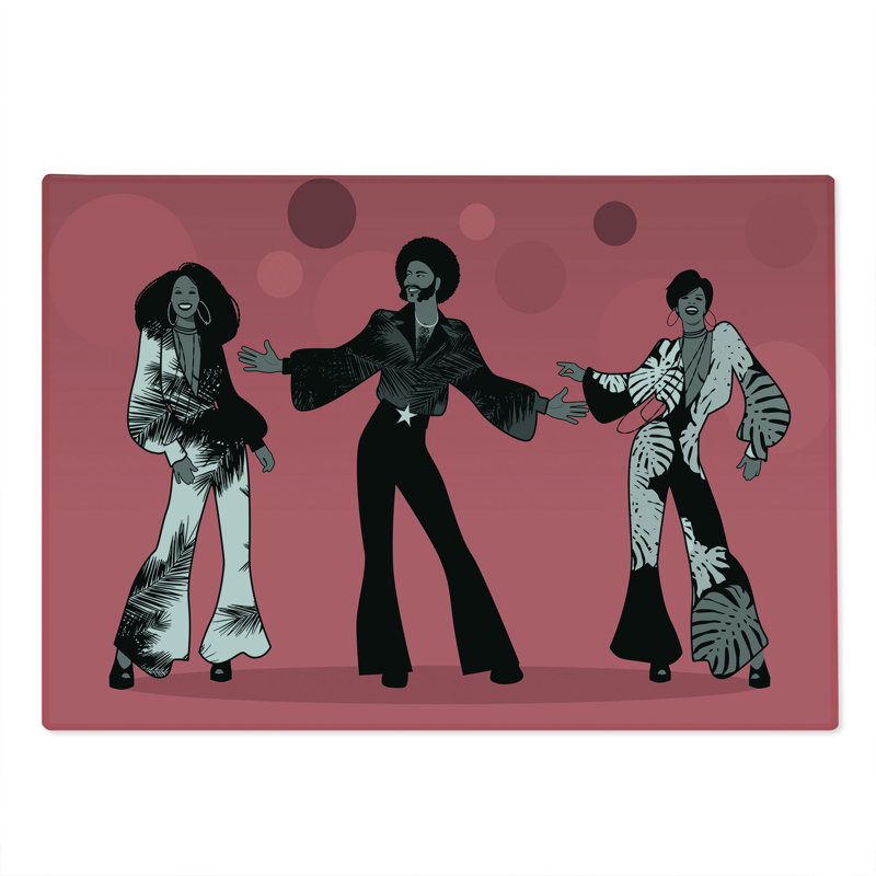 Planche à découper rétro Ambesonne, groupe de grande taille, danse exotique, rubis gris
