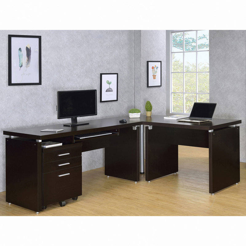 Bureau en L avec classeur mobile