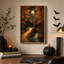 «Stone Bridge Over Stream In Moonlit Autumn Forest», art mural sur toile-636297611