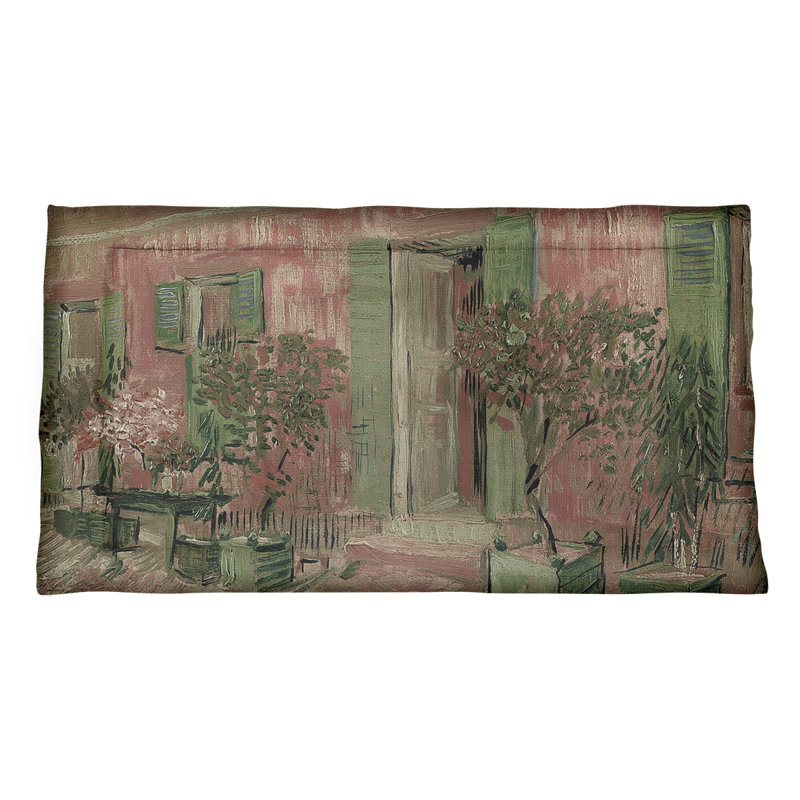 Taie décorative Vincent Van Gogh, Grand, Microfibre, Rose
