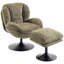 Upholstered Chenille Swivel Lounge Chair With Footstool-926964007