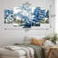 Ensemble de décorations murales florales bleues et vertes