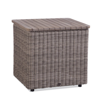 Paradise Bay Square Teak Solid Wood Outdoor Side Table , 25 " W 22 " D