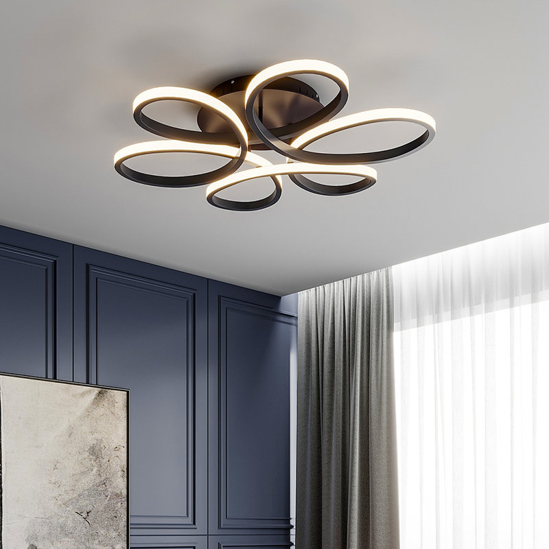 Innsbrook Modern Acrylic Light-adjusted Petal Ceiling Light 1-Light Semi Flush Mount Light, 10cm H x 58cm W x 58cm D