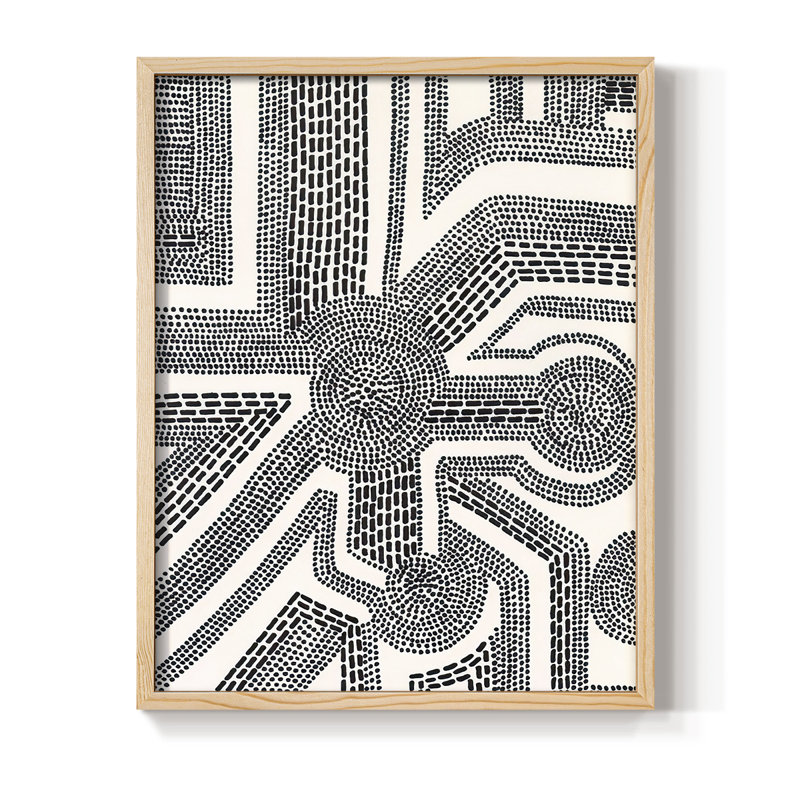 «Dots and Dash II», reproduction encadrée - bois massif, H 11 po x l 9 po