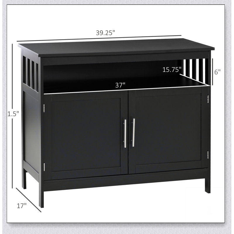 Buffet, armoire de cuisine, armoire à café avec tablette de niveau et compartiment ouvert