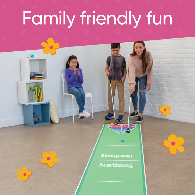 Hearthsong Shuffle Zone Shuffleboard Family Game With Oxford Mat