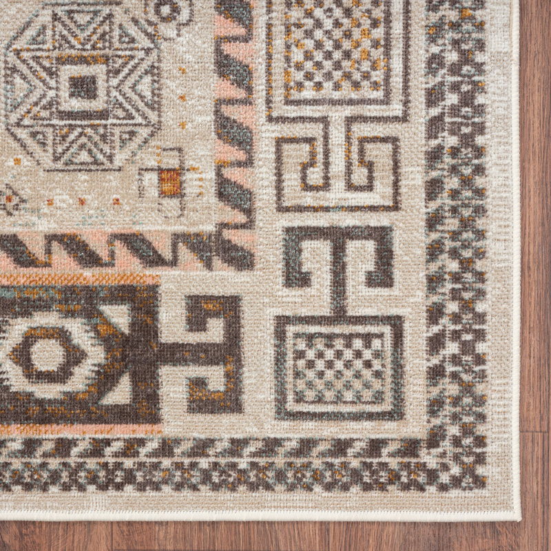 Indoor/Outdoor Multicolor High-Low Performance Area Rug, Rectangle 7'9" x 9'9"