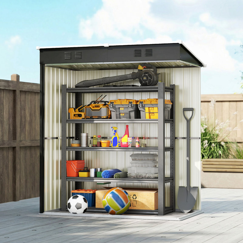 Garden Storage Shed, Dark Grey