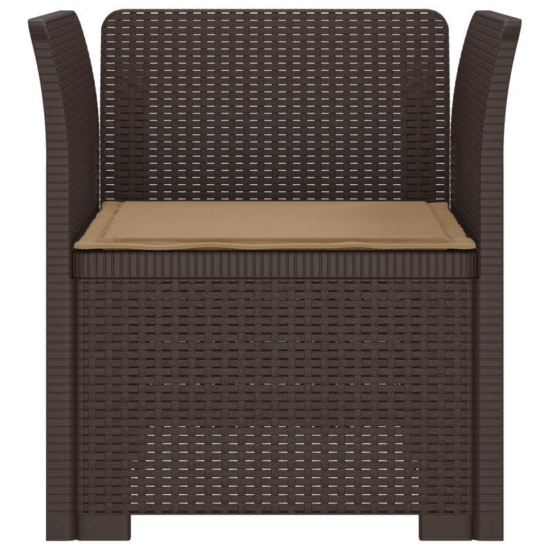 Outdoor Lounge Chair with Cushions, Taupe, Brown