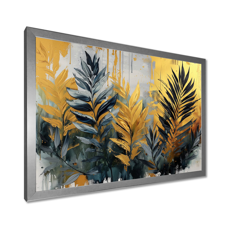 Conoly - Floral Canvas Art Print, H 16 po x l 32 po, Avec cadre, Argent argent
