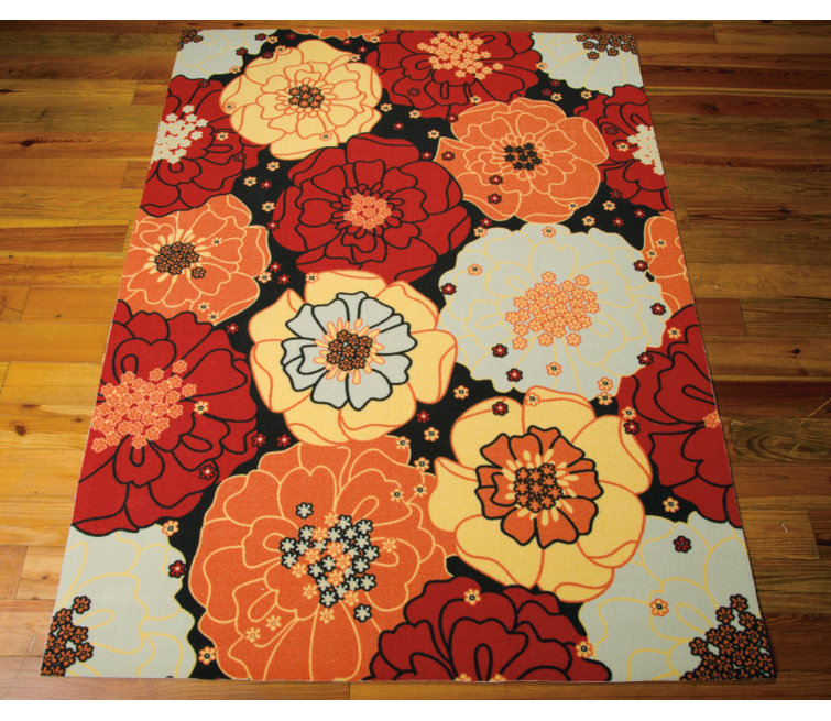Bertran Floral Red Indoor/Outdoor Area Rug