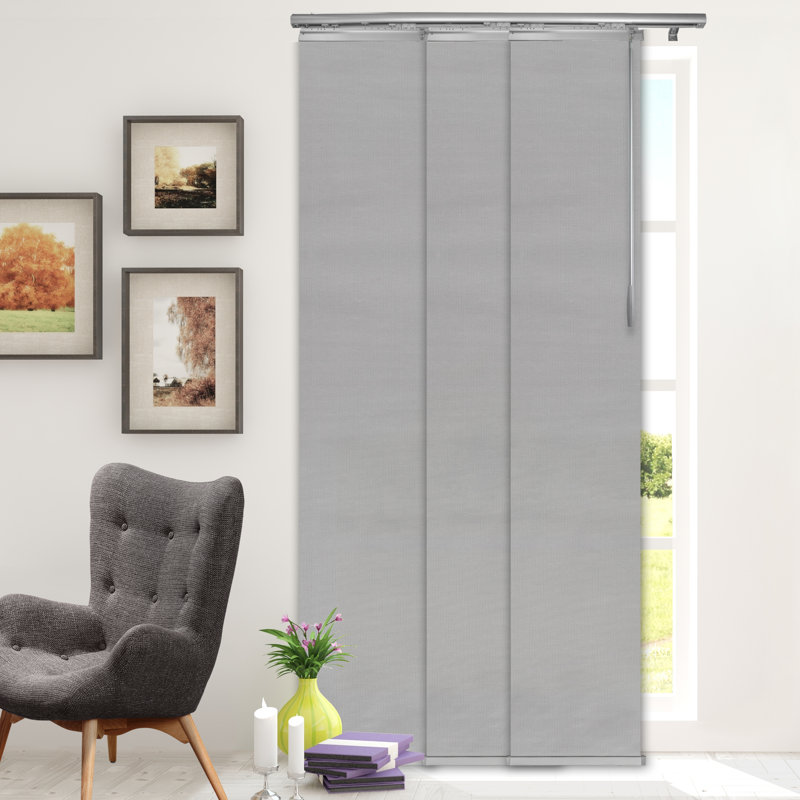 Embroidered Cadet 3-Panel Single Rail Panel Track Extendable 28"-43" W x 91.4"H, Panel width 15.75"