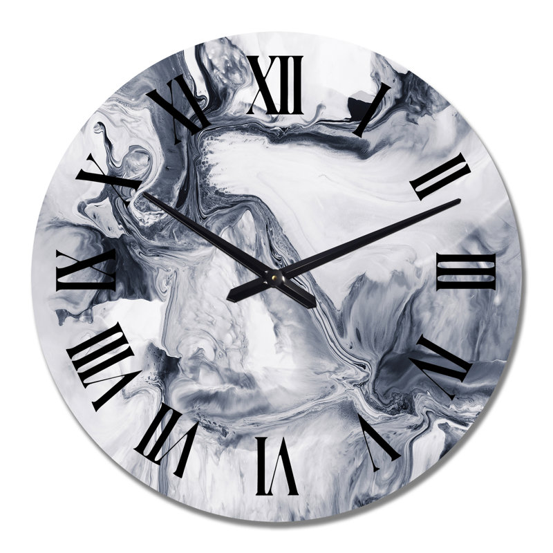 Abstrait noir et blanc - horloge murale moderne, Moyen