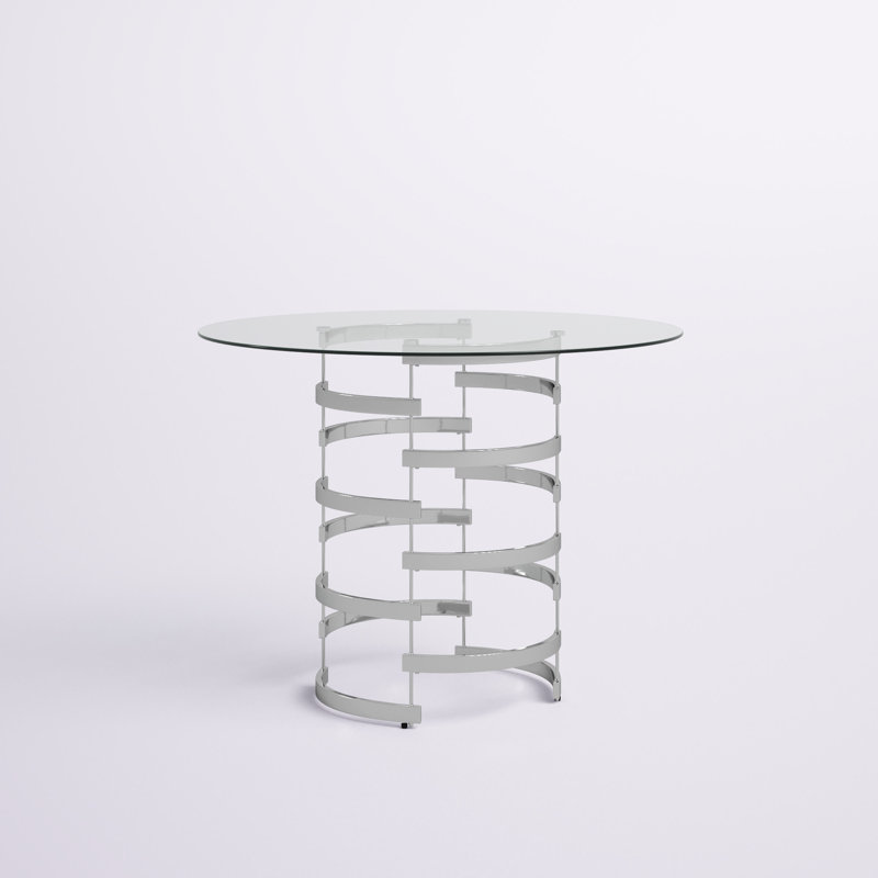 Table de salle à manger à hauteur de comptoir Arkesha, Chrome