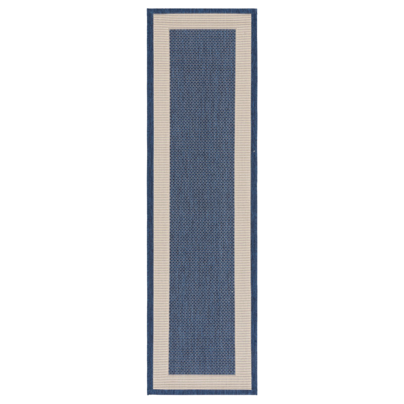 VIlmar Navy/Beige Indoor/Outdoor Area Rug, Runner 2'3" x 12'