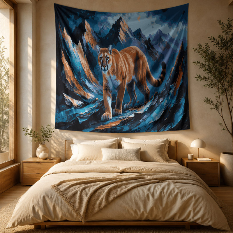 Tapisserie murale Big Cats Rocky Mountain, 88 po x 104 po