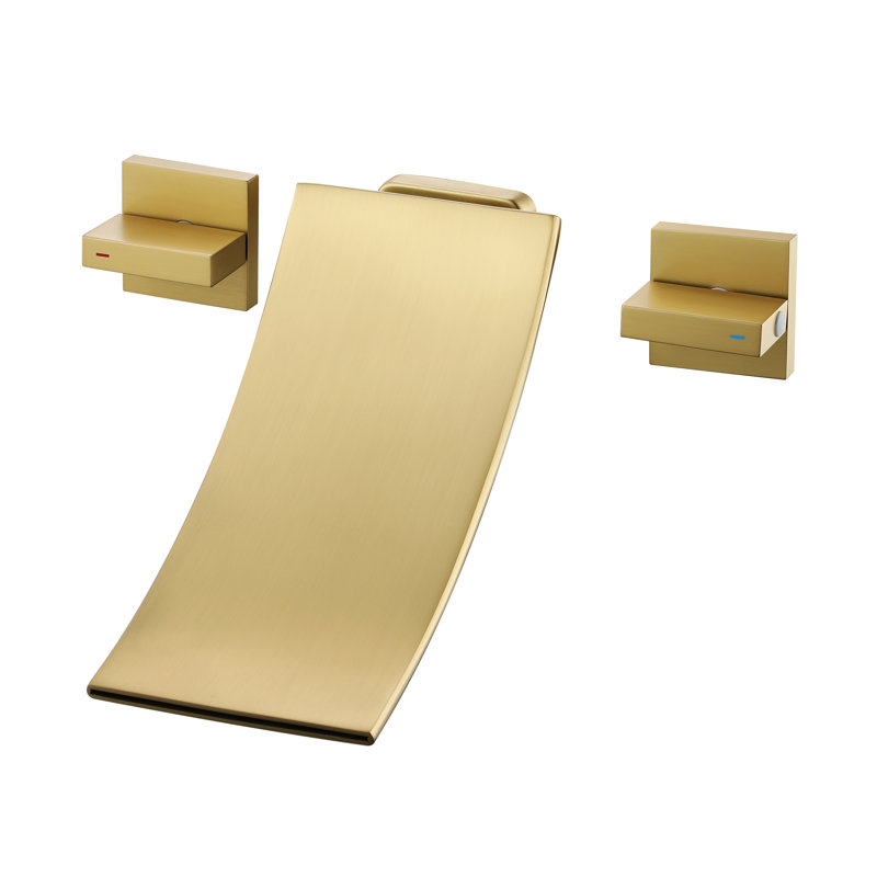 Wall Waterfall Faucet with Diverter, Brushed Gold