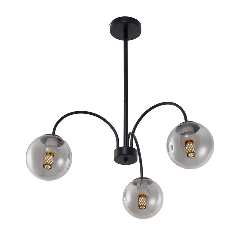 3 - Light Pendant, Black, Matte Black