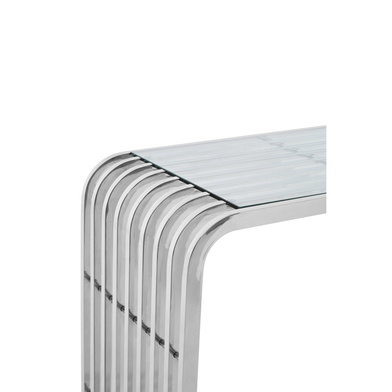 Garceau 130cm Glass Top Console Table