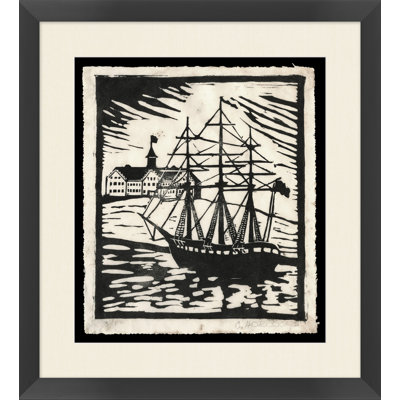 Wood Block Harbor Print